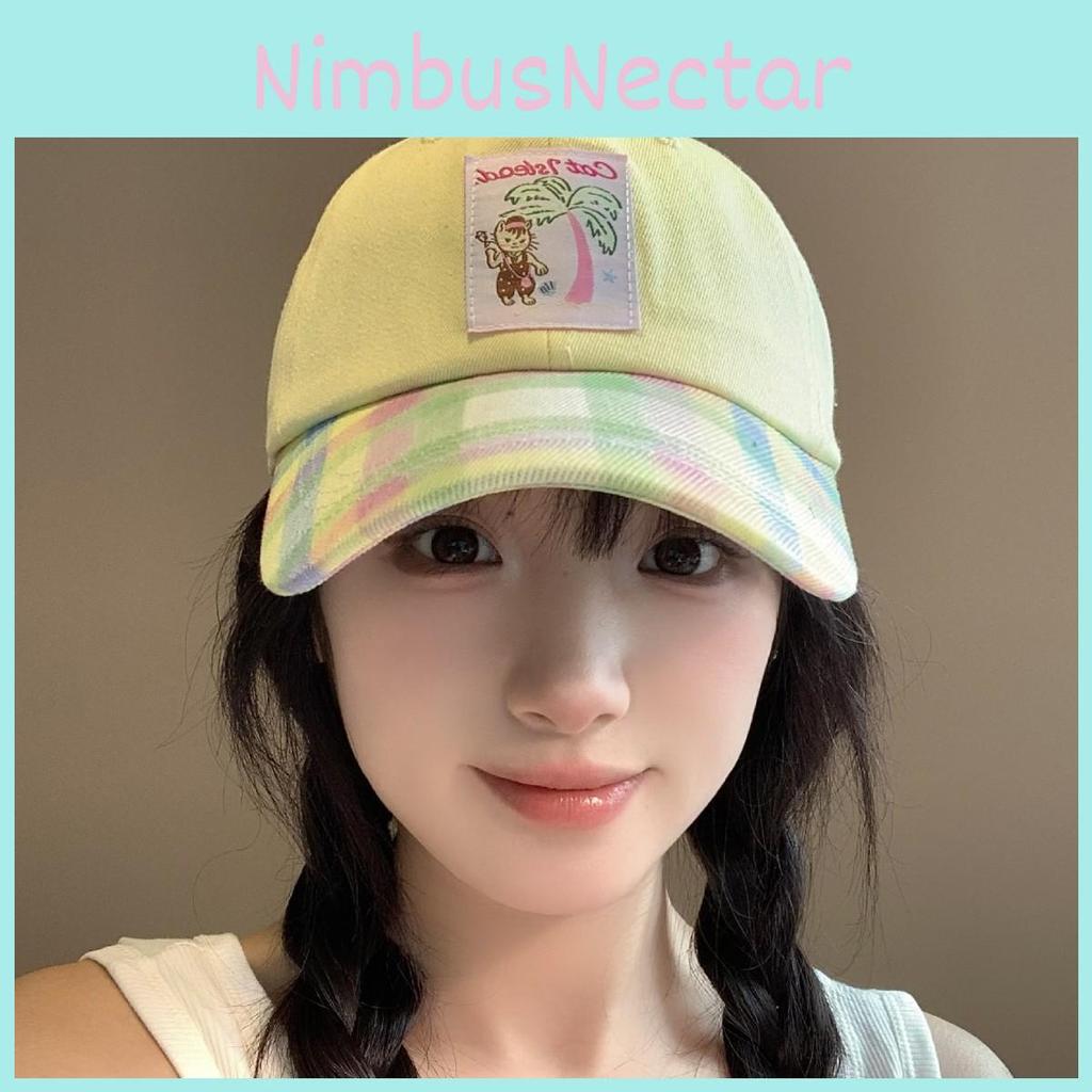 Cute Cotton Embroidered Baseball Cap With Sunshade And Casual Style For Spring Summer Wear