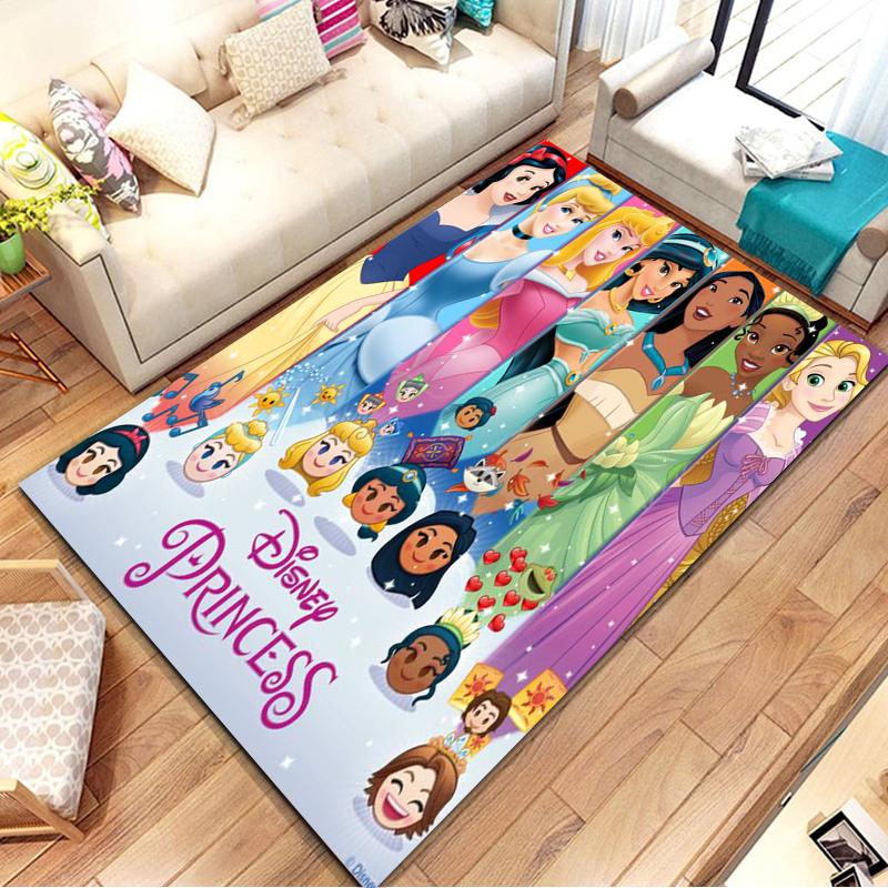 Tappeti Tappeto con Fantasia Principesse Disney Grande Area per Casa Soggiorno Camera da Letto Divano Zerbino Decorazione Antiscivolo Tappetini per Bambini Potdemiel