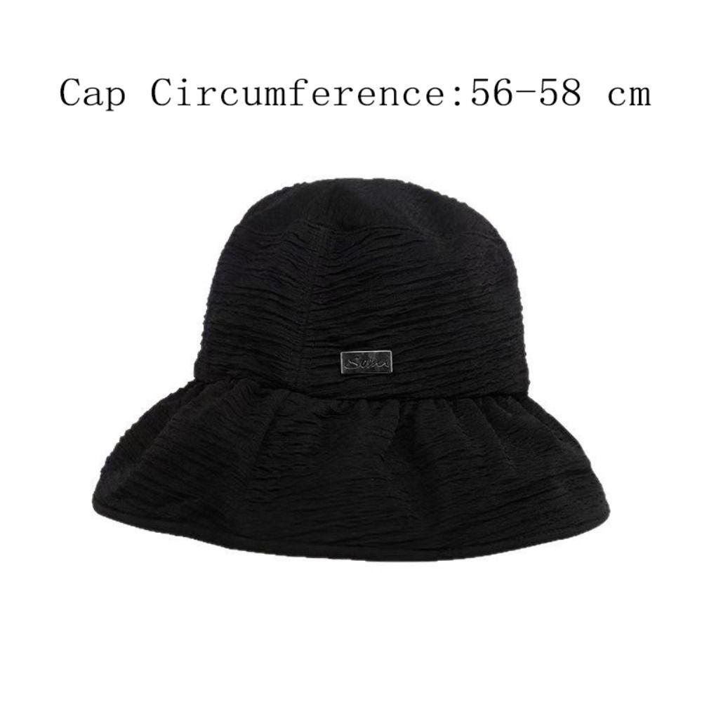 Solid Color Panama Hat Wide Brim Visor Hat Foldable Fishermen Cap  Women