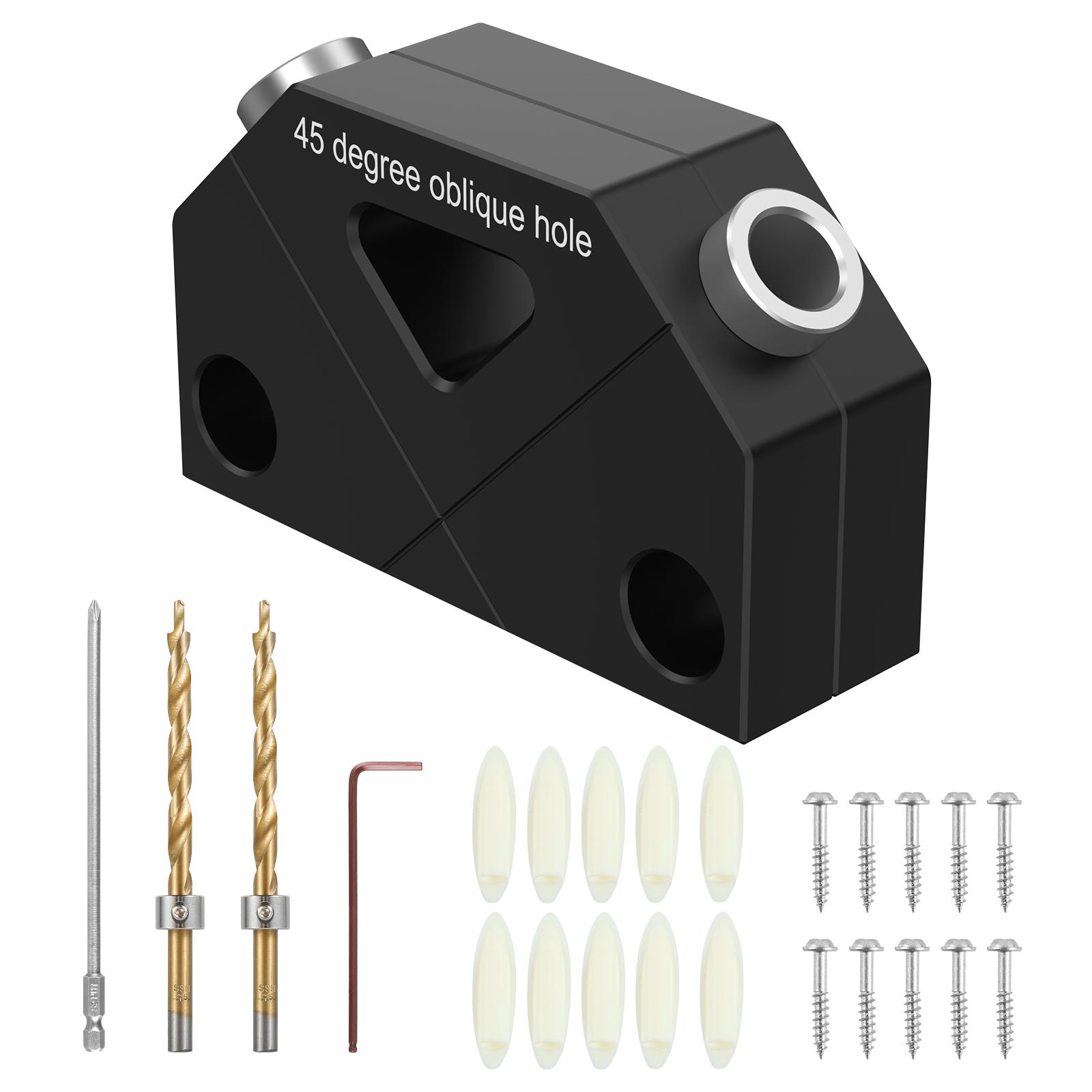 

Направляющий шаблон для сверления под углом 45°, набор шаблонов для дюбелей из алюминиевого сплава, позиционер для сверления наклонных отверстий под углом 45°, локатор для сверления отверстий, прочный