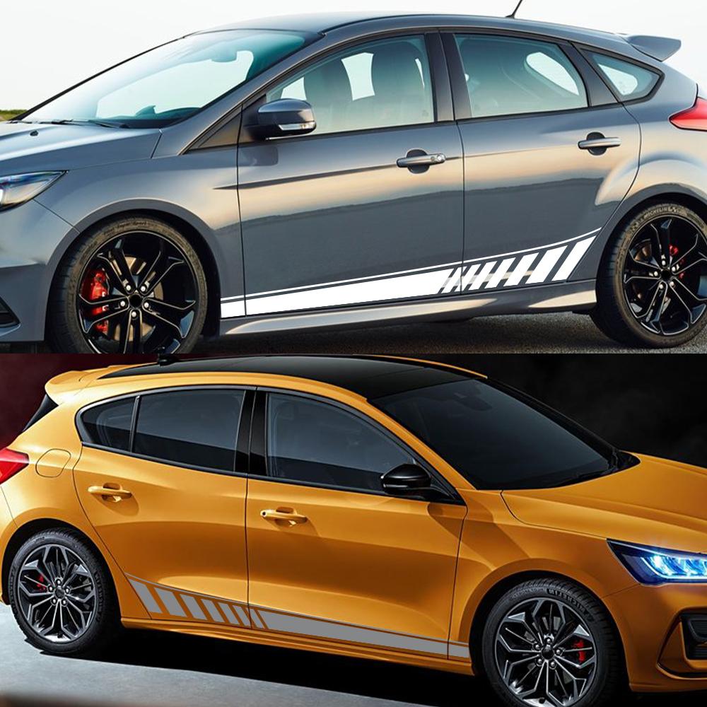 For Focus ST Car Sticker Door Side Decal Kit Auto Wrapping Vinyl Film Waterproof Vehicles Stickers Car Accessories Decoratio