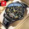 OLEVS Watch with Hollowed-out Movement, Multi-functional Perpetual Calendar, Mechanical Watch, Water-resistant, Men's Watch, Men's Timepiece