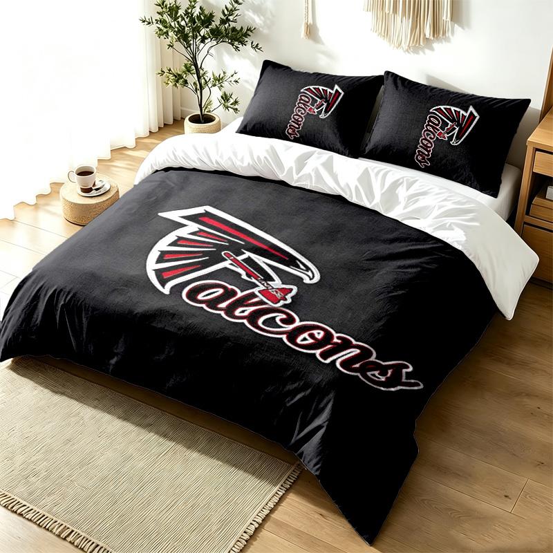 Atlanta Falcons 3-teiliges Bettwäsche-Set Einfaches Modernes Bettwäsche-Set Knitterfest Weicher Stoff Ganzjahresnutzung ein perfektes Geschenk