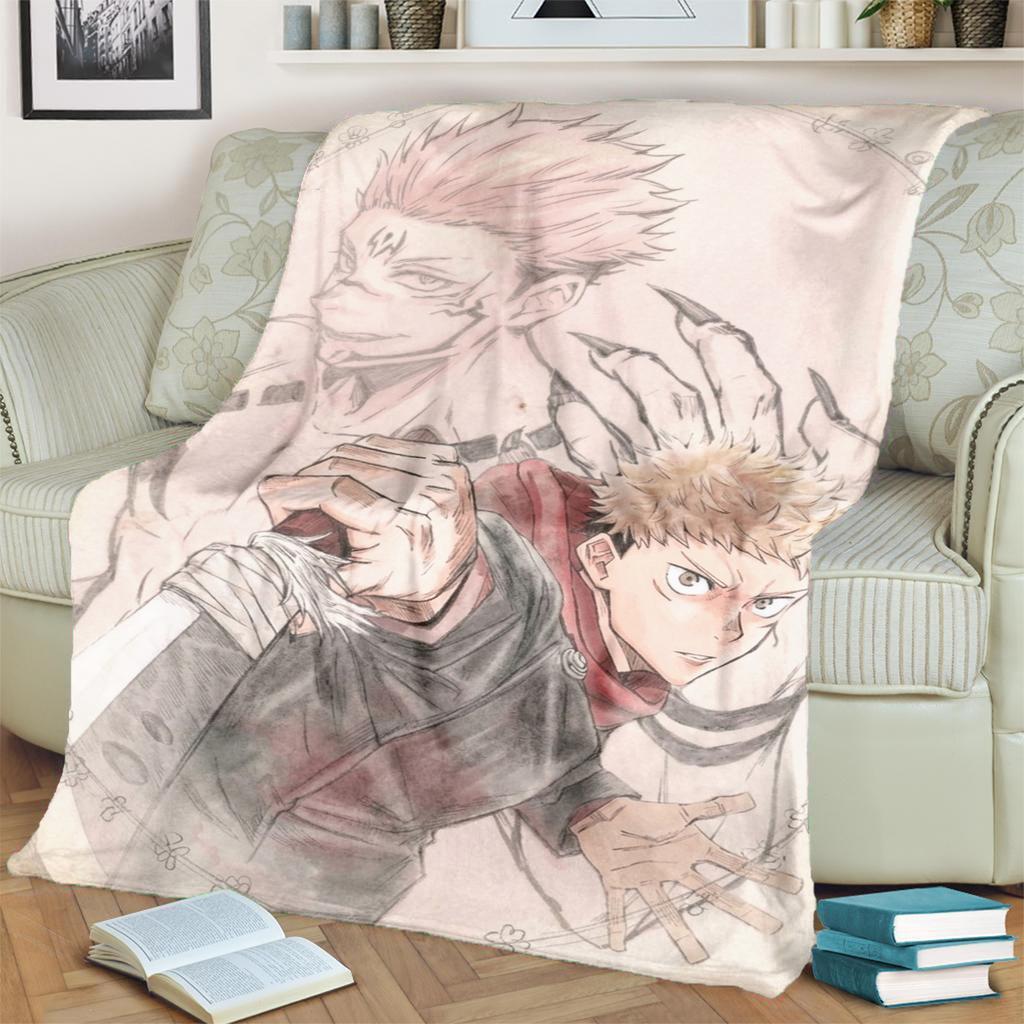 Jujutsu Kaisen Comfortable Blanket Warm Flannel for Bedrooms, Sofas, Beds, Chairs, Picnics, Travel