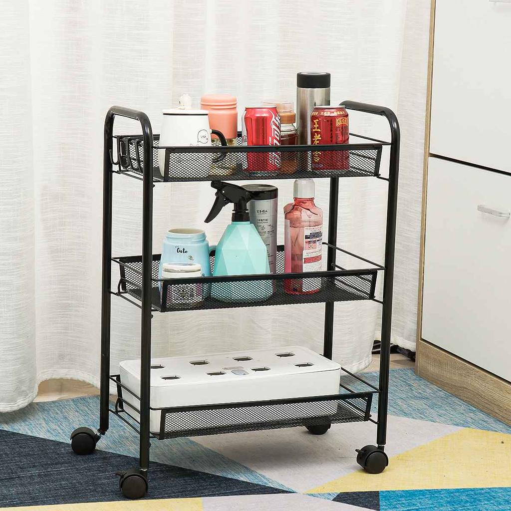 Mobile kitchen shelf on wheels - 3 shelves