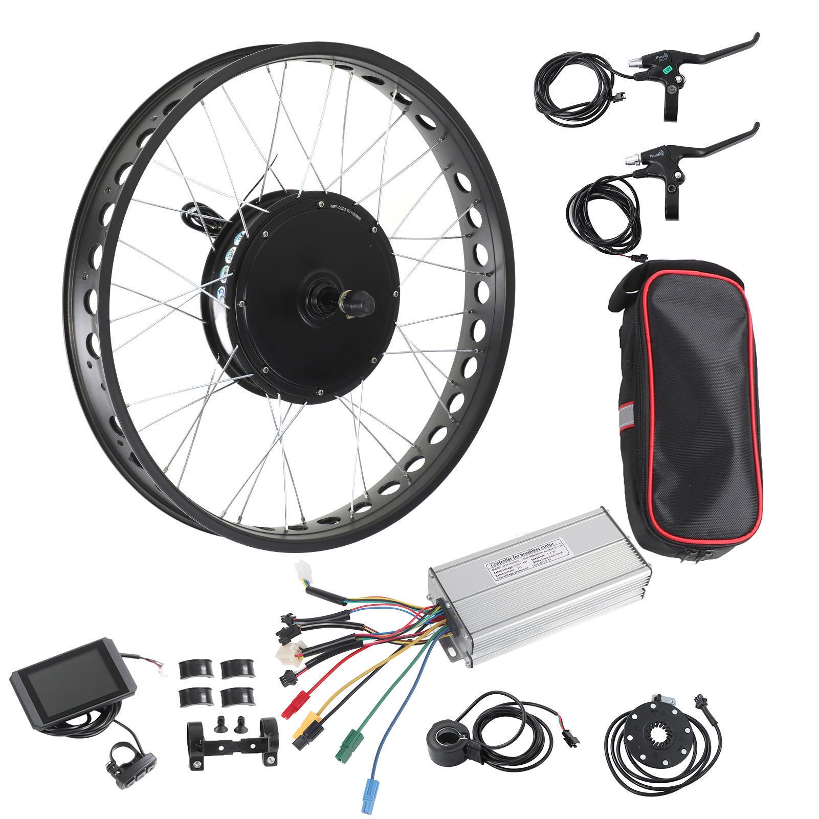 Awinner Light 26 Inch Snow Bike Conversion Motor Kit 48V 1500V Rear Drive Rotating Flywheel Kt Lcd8h Display Electric Bike Rear Wheel