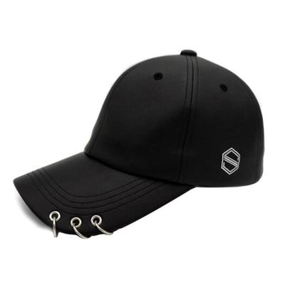 STANDUP Piercing Top Pele Boné de Bolas Cor Preta