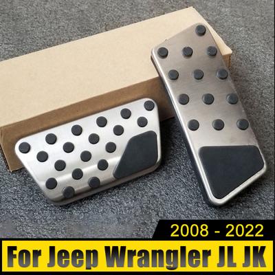 Pedále akcelerátora a brzdy z nehrdzavejúcej ocele s protišmykovým krytom pre Jeep Wrangler JL 2018-2020 2021 JK 2007-2017 Príslušenstvo