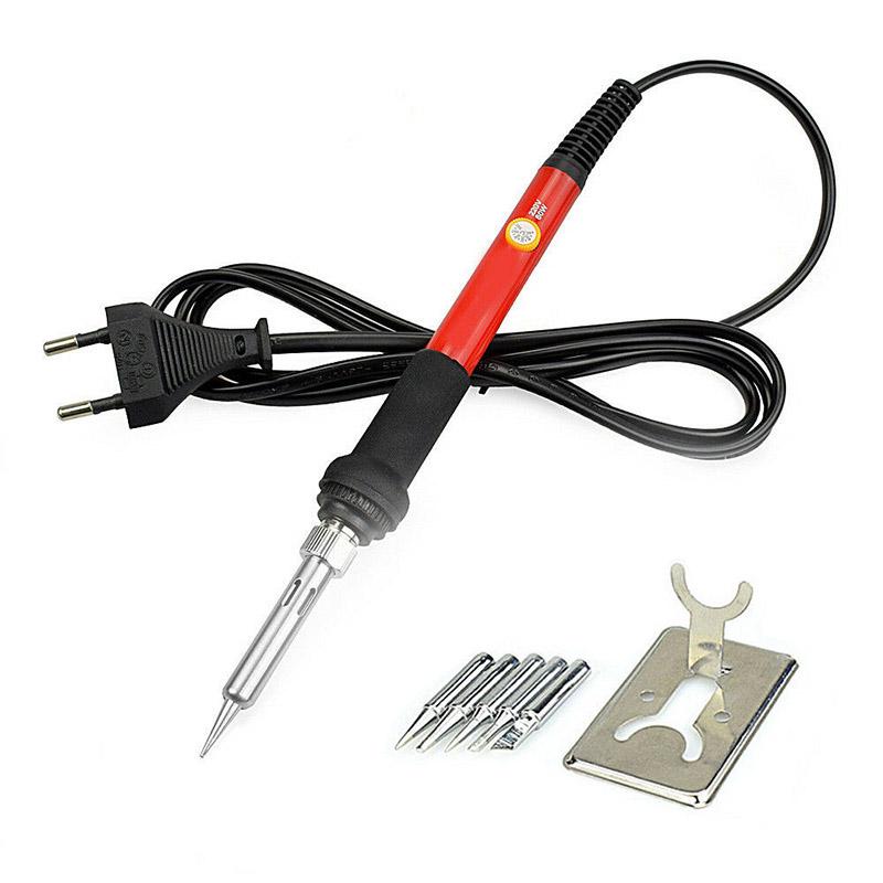 

Регулируемый 110v220v 60w Электрический термопистолет Набор для сварки и пайки EU Plug красный