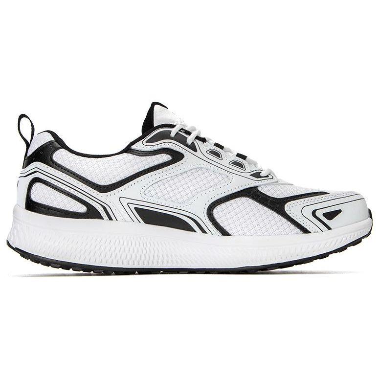 Skechers Go Run Consistent Fashionable Versatile Mesh Synthetic Leather Low-Top Running Shoes Men Sneakers White Black 220034-WBK