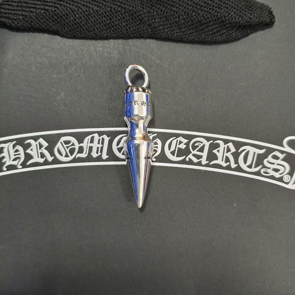 CH Kroko Pendant Collection: Trendy Thai Silver S925 Accessories for Men & Women - Retro Cross, Sword, Hexagram, Bullet Designs