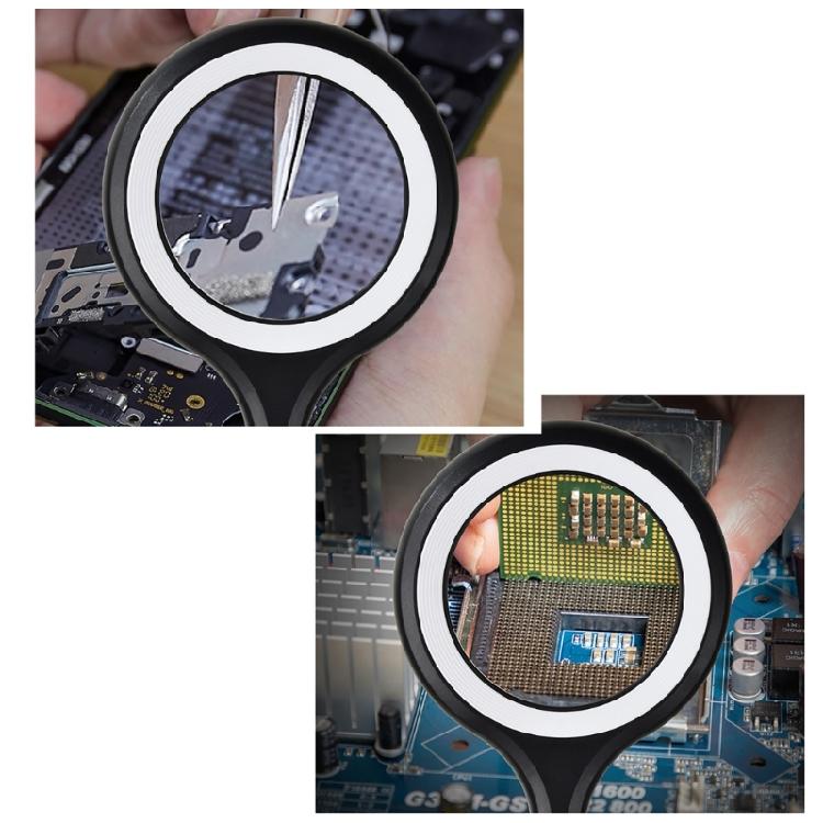 USB Charging 5 Times Zoom Magnifying Tool With Selectable Light Tone For Detailed Work Crafts Reading Elderly Artisans