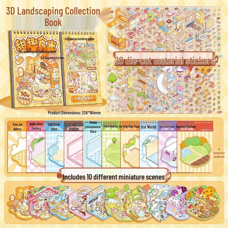 Kaba Bear Scenery Sticker Book: DIY Handmade Dress-Up Game for Kids