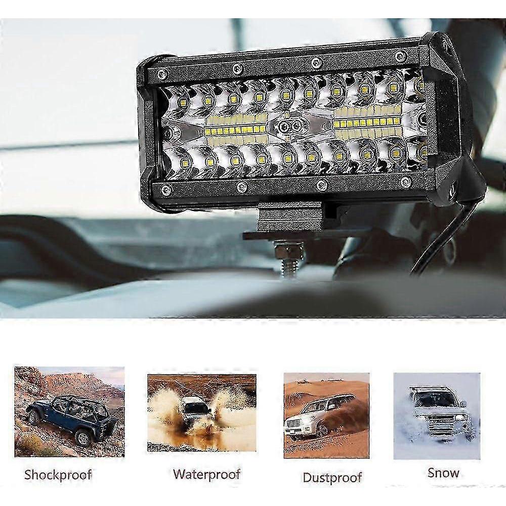 Inch 120W Spotlight Led Work Light WANYI 12V/24V Vehicle Work Light 6000K 12000LM Spot Flood COMBO LED Fog Lights (2 Pieces)