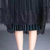 Half-length Skirt Women's Plus Size High-waist Lace Pleated Skirt Mid-length Mesh Skirt Worn On Both Sides