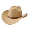 New denim hats for men and women, Western cowboy hats, five pointed star belt hats, soft woolen hats