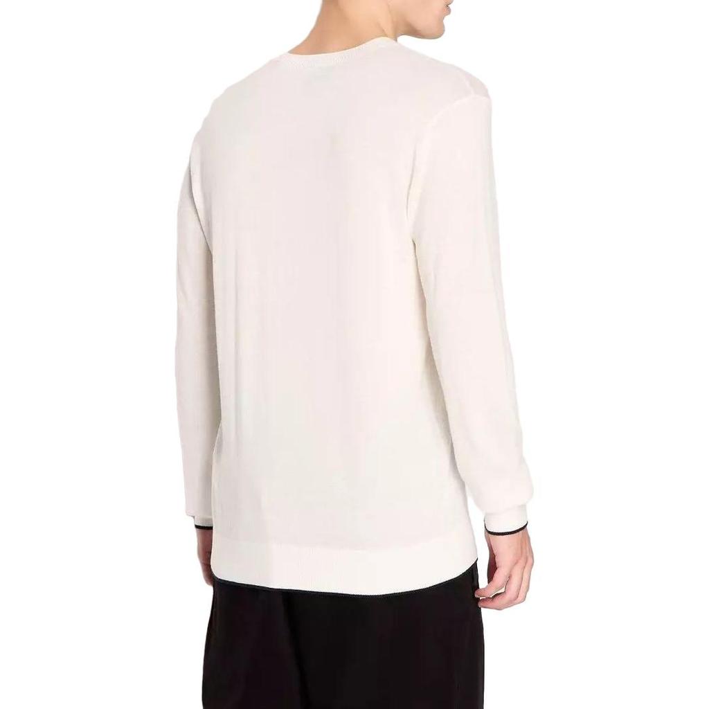 Emporio Armani Solid Color Casual Crew Neck Pullover Long Sleeve Sweatshirt Men Sweatshirt White 6RZM1F-ZMW8Z-1116