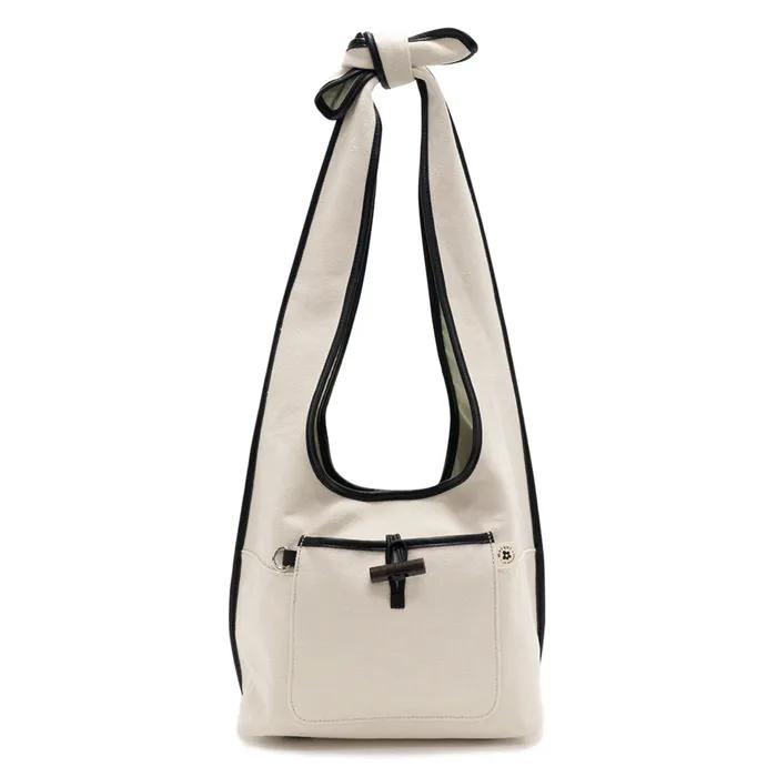 Le Peppe Canvas Shoulder Bag Black