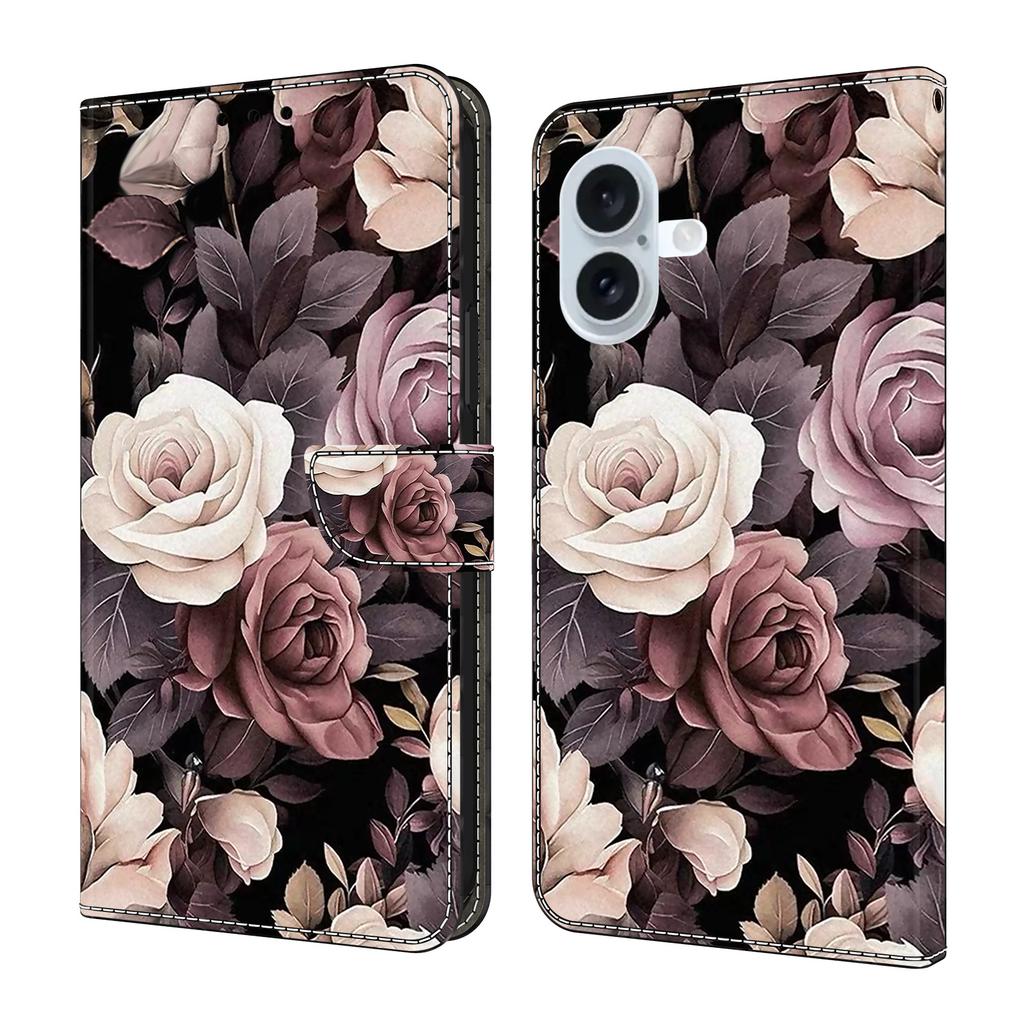 For iPhone 17 Case PU Leather Wallet Phone Cover with Stand