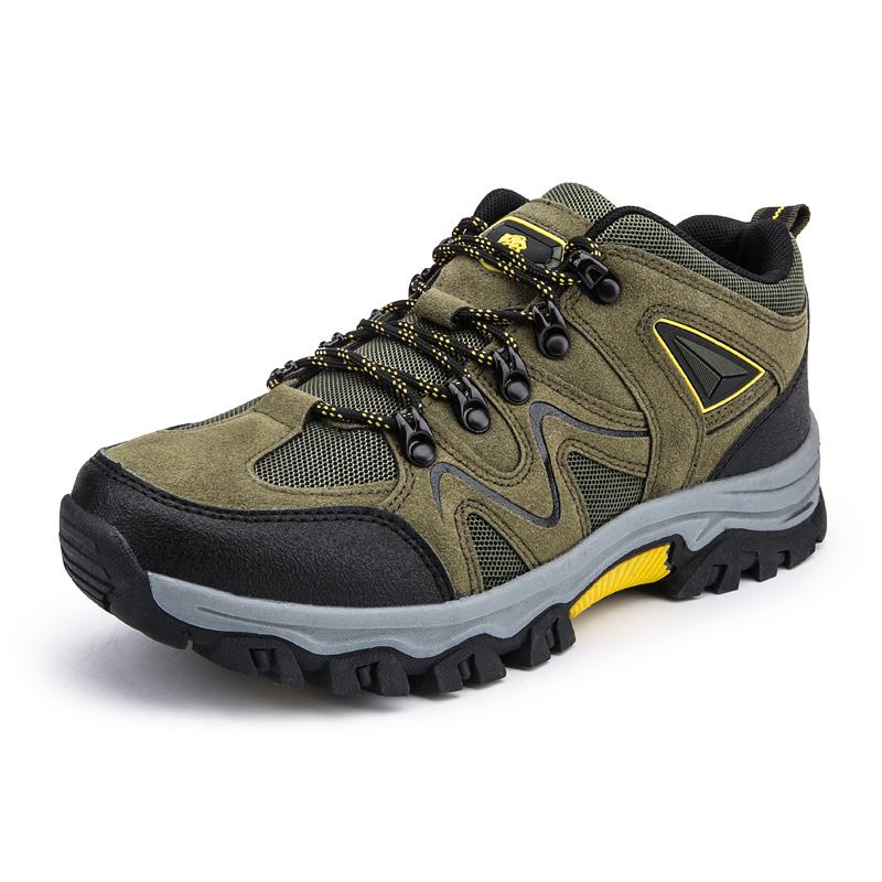 Suede Leather Men Hiking Shoes Outdoor Trail Trekking Sneakers Men Non-slip Breathable Climbing Shoes Men Mountain Sports Shoes