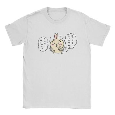 Cute Chiikawa Kawaii T Shirts Men's Cotton Hipster T-Shirt Round Collar Japanese Design Tees Short Sleeve Merch Graphic