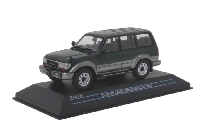 

First43 Scale Toyota Land Cruiser LC80 1992 Finished Universal Diecast Model for Toyota Vehicles 1/43 Green/Gray Model,