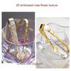 2pcs Food Clip Stainless Steel Sugar Clamp Ice Tongs With Embossed Rose Flower Handle Tweezers Tongs For Candy Cookie Tea Clips