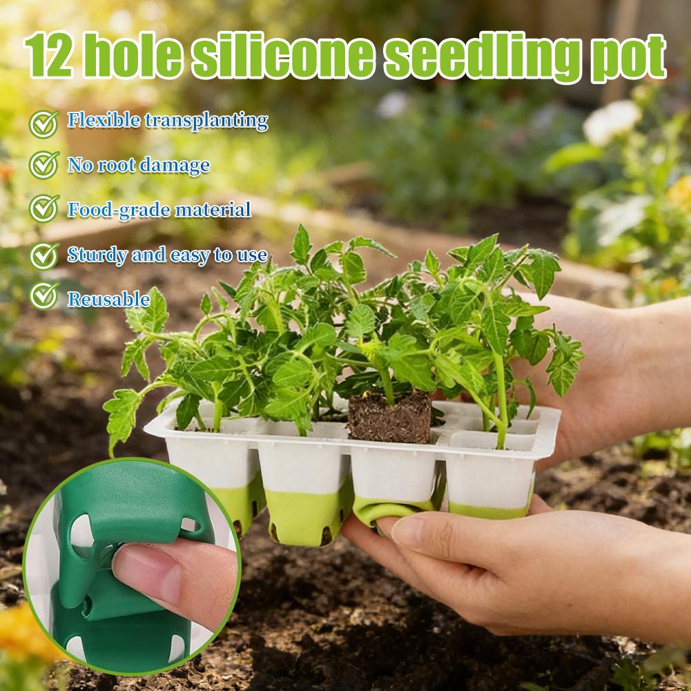 5Pcs Seed Starter Trays 60 Cells Flexible Seedling Tray For Easy Release Reusable Plant Germination Kit Indoor Gardening