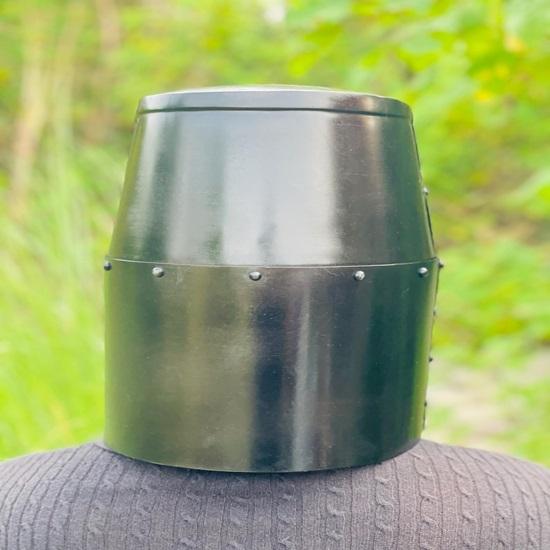 Medieval Black Brass Crusader Templar Helmet Steel Brass Knight Armor Cosplay Helmet LARP Reenactment Gear Collectibles Gift