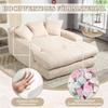 Modern Corduroy Sleeper Sofa Cloud Couch with 3 Soft Cushions, Comfortable Single-Seat Floor Sofa for Living Room Apartment Office (Beige)