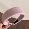 Women Headband Wide-Brimmed Sponge Filling Soft Suede Texture Hair Hoop Autumn