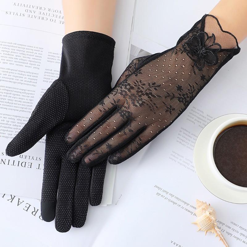 Mănuși de protecție solară de primăvară și vară mănuși din dantelă pentru femei ușor de respirat pentru condus în aer liber protecție solară mănuși pentru călărie