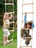 Wooden 6 Rung Rope Climbing Ladder Rope Ladder Large Size Kids Activity Entertainment Educational Developer Toy