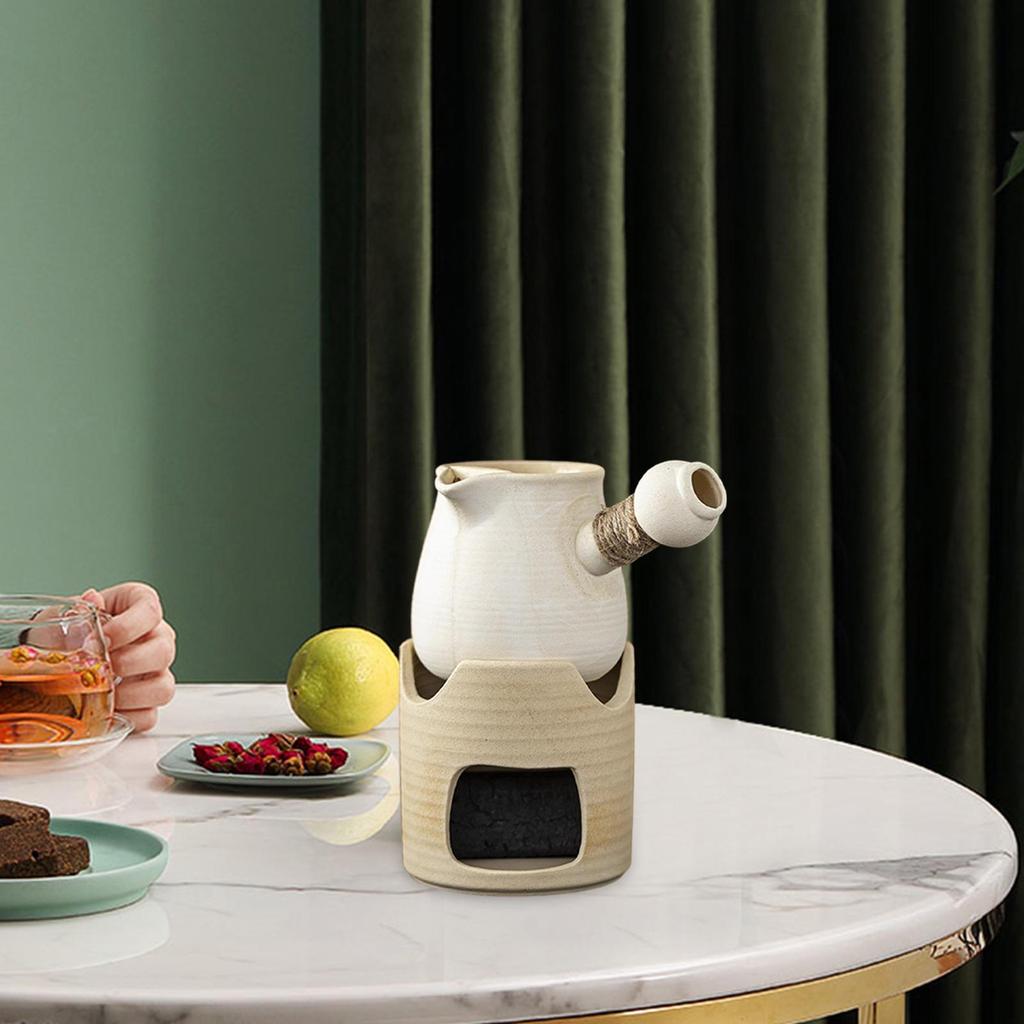 Ceramic Tea Kettle with Infuser and Warmer for Outdoor Gatherings Shops