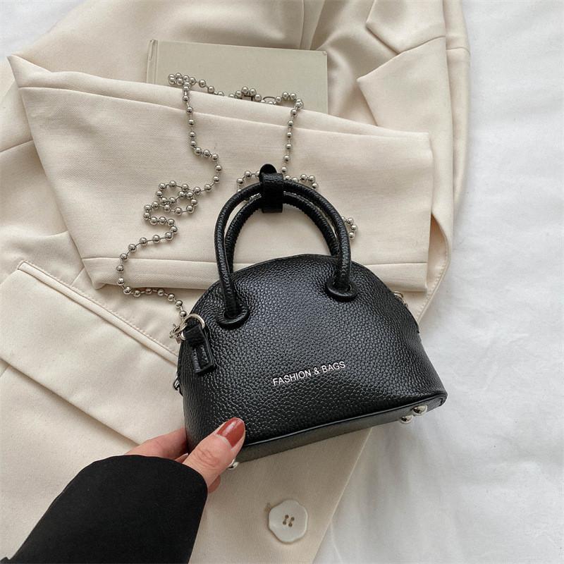 

Stylish Pu Shell Bag For Women Street Fashion Commuters Crossbody Bag Shell Shape Medium Size Retro Handbag Pink чёрный