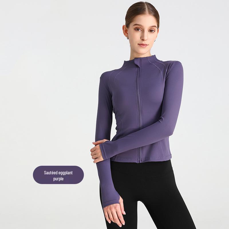 Women s Long-Sleeve Yoga Jacket: Tight-Fitting, Body-Hugging, Casual Sportswear for Fitness. Medium