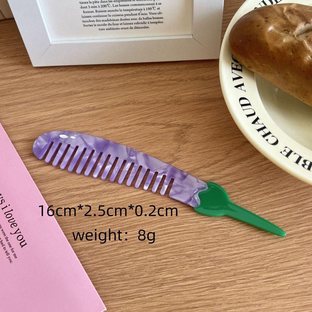 Wide Toothed Acetate Comb Fruit Design Barber Shop Comb Portable Hairdressing Comb  Women