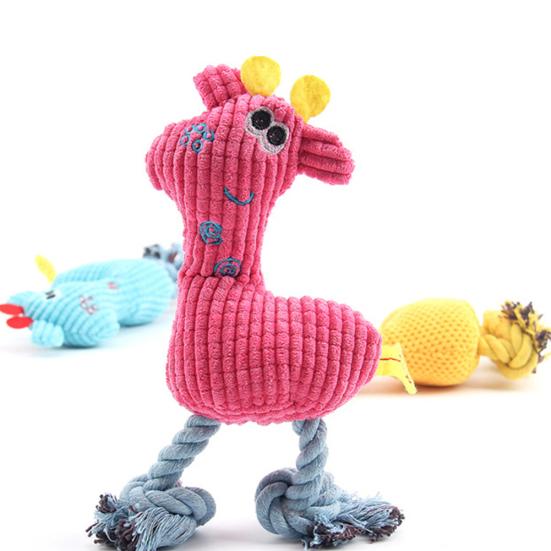 Câini de companie Cățeluș Pufos Pluș Formă de cerb Molar Dentiție Mestecat Jucărie cu sunet scârțâitor