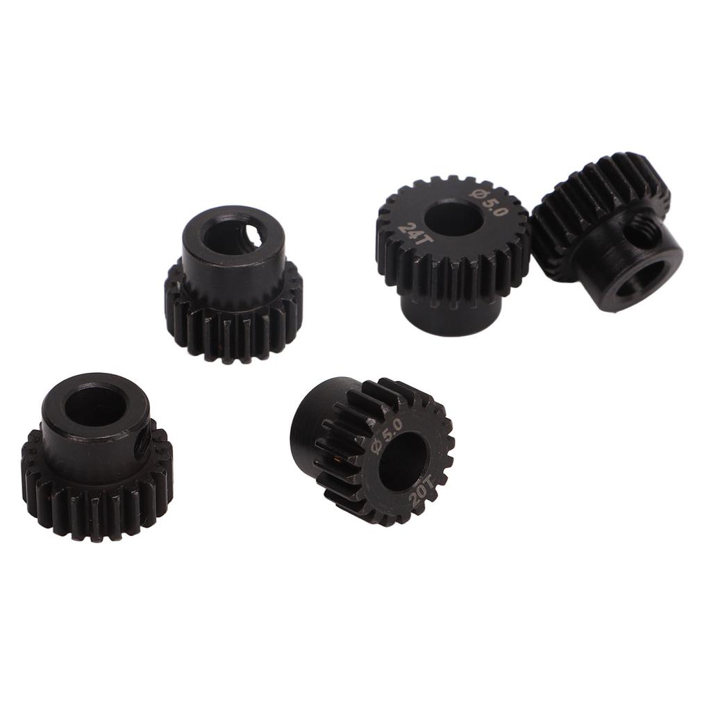 48DP Pinion Gear Set 5.0mm Chrome Molybdenum Alloy Steel 20T 21T 22T 23T 24T RC Motor Gear for Remote Control Car Motor