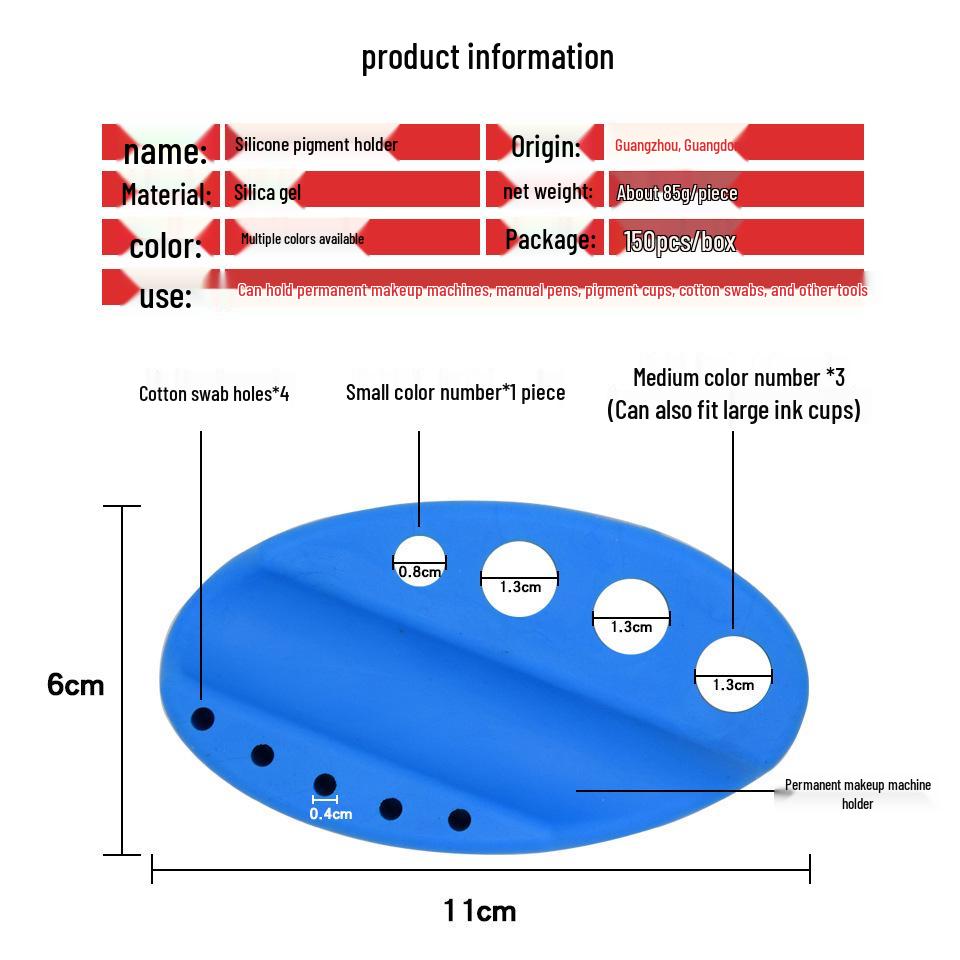 Silicone Multifunctional Pigment Tray & Pen Holder for Tattoo & Microblading
