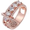 European and American Fashion Zircon Ring - Gold Plated Creative Disc Design for Women