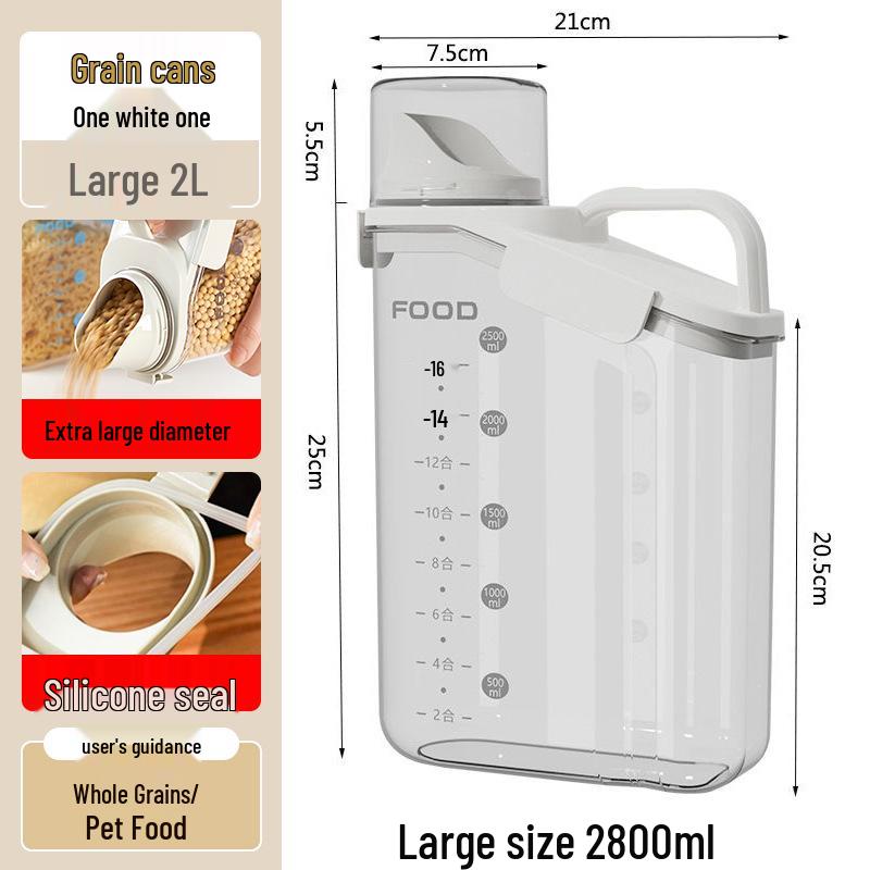 Airtight Cereal and Grain Storage Canister with Lid