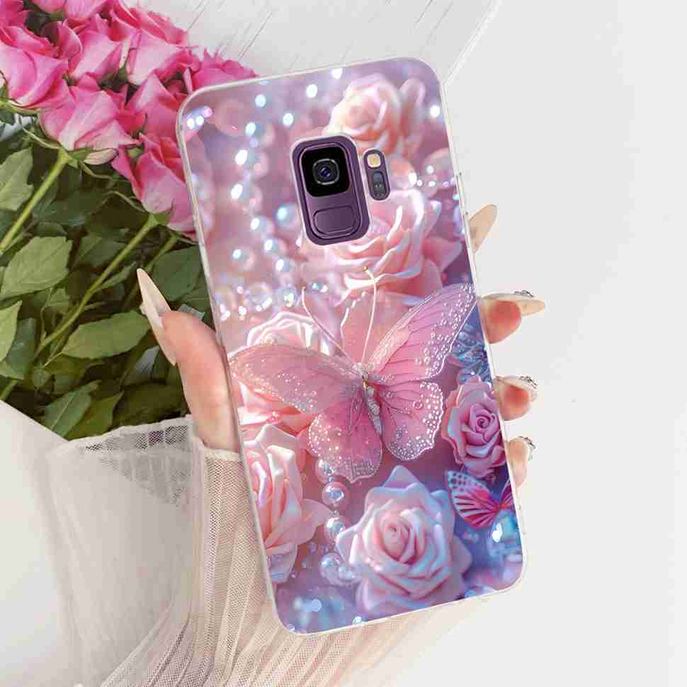 Protective Cases For Samsung Galaxy S9 Plus Soft Silicone Back Cover For Samsung S9Plus S9+ Summer Fresh Butterfly Shell Capa