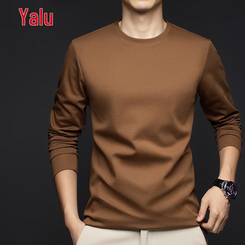 Yalu Men's Anti-Wrinkle Cotton Blend Long-Sleeve T-Shirt