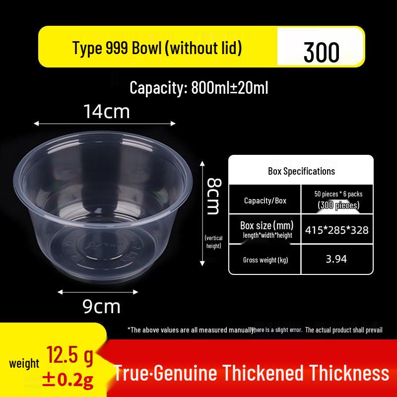 ZISIZ High-Temperature Disposable Plastic Bowl