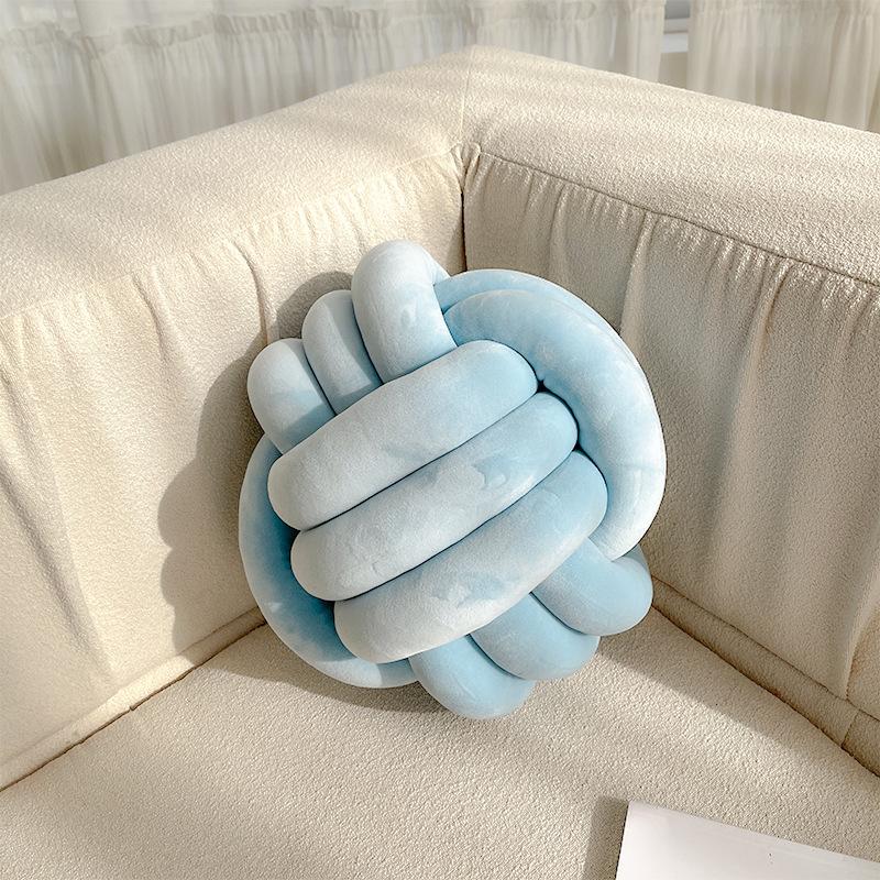 Soft Throw Pillow Hand Knot Cushion Sofa Round Handmade Knotted Ball Car Bedding Stuffed Pillow Bed Living Room Chair Home