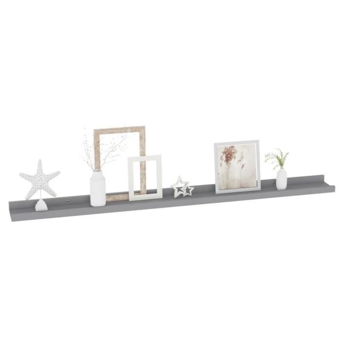 VidaXL Wall Shelves 2 Pcs Grey 100x9x3 Cm