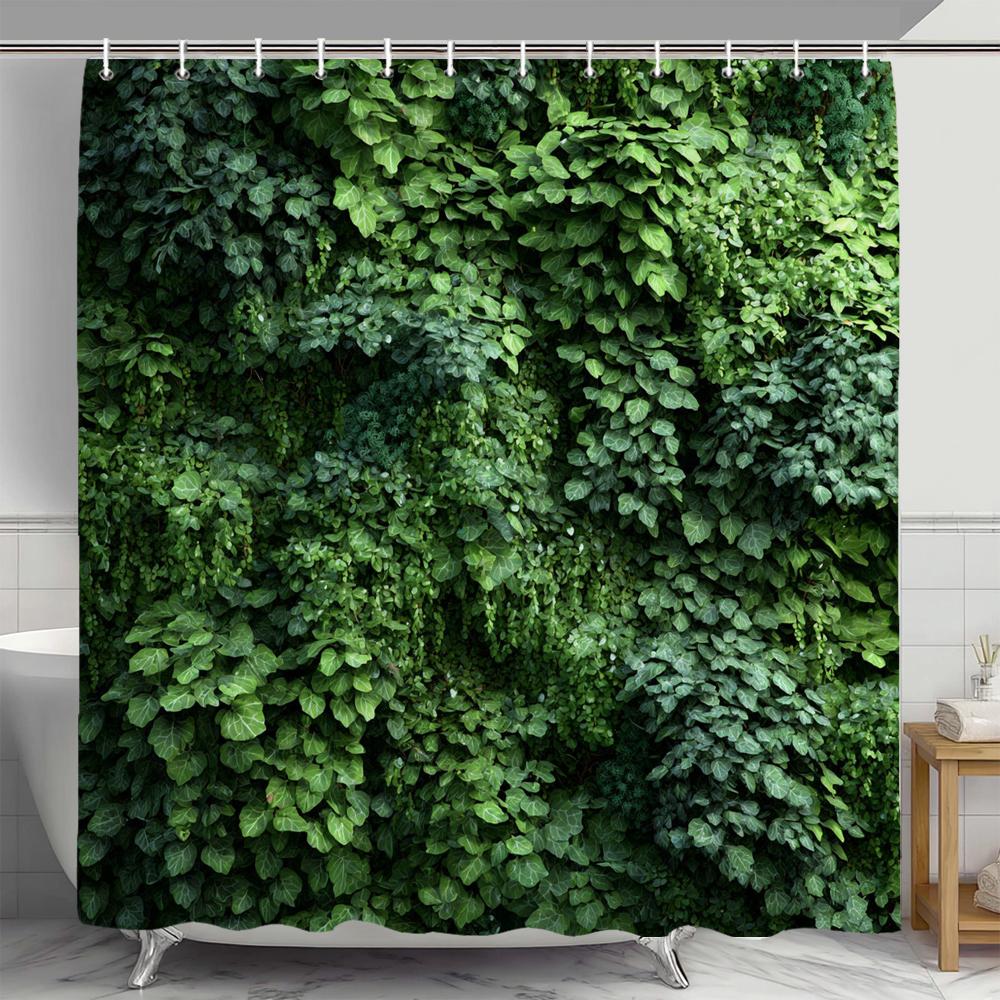 

Rural Brick Rock And Plant Landscape Shower Curtain, Floral Decorative Bathroom Curtain, Polyester Shower Curtain With Hooks W60H190(CM)-1 Pcs