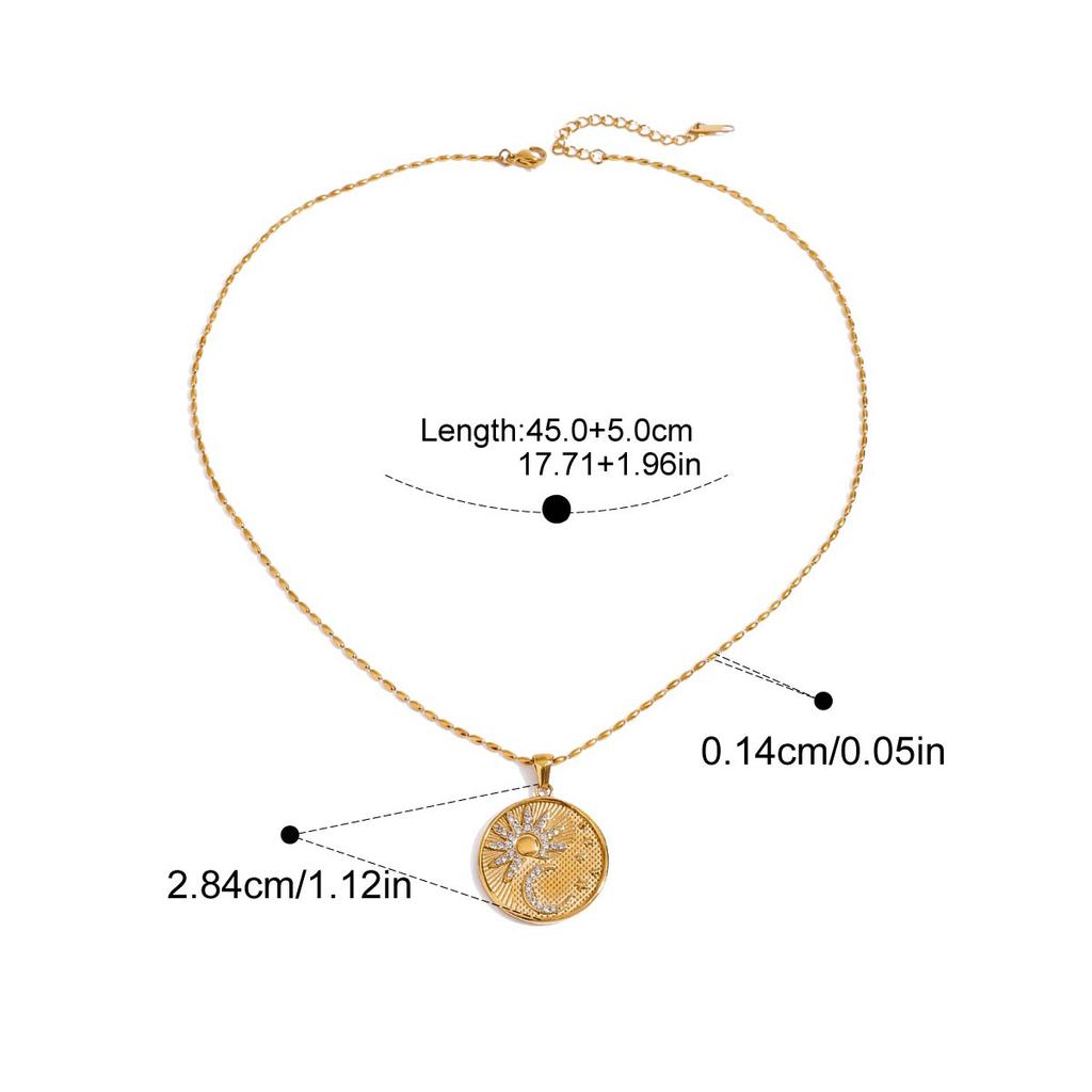 Edelstahl Sterne Mond Anhänger Halskette Wasserbeständig Metall Mode Statement Schmuck Zubehör für Frauen