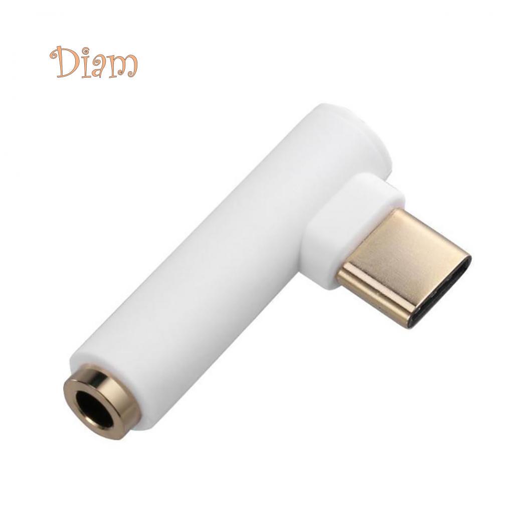 

Аудиоадаптер Hara L-образной формы с разъемом Type-C на разъем 3,5 мм для мобильных телефонов и планшетов белый